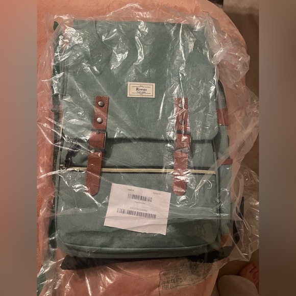 NEW Ronyes Vintage Laptop Backpack w/ USB Charging Port – Mint Green - Picture 8 of 8